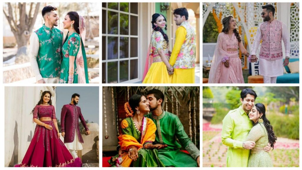 attractive couple matching dresses a1