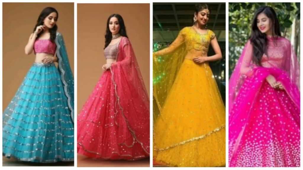 Stylish Net Lehenga Design