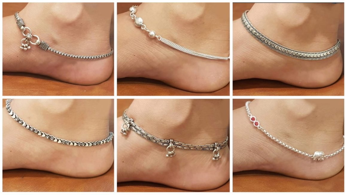 silver anklet designs a1