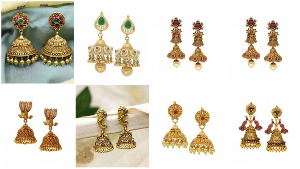 Latest Beautiful Antique Gold Jhumka Designs