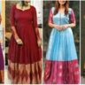 Anarkali Dress Designs made from Silk Sarees