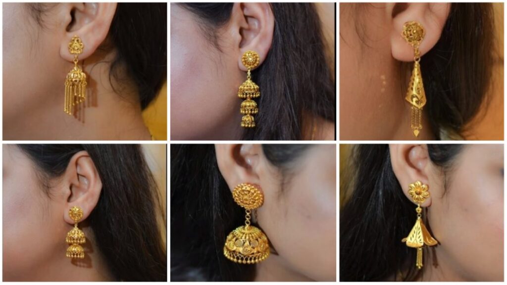 Gold Jhumka Earrings Ideas in 2022