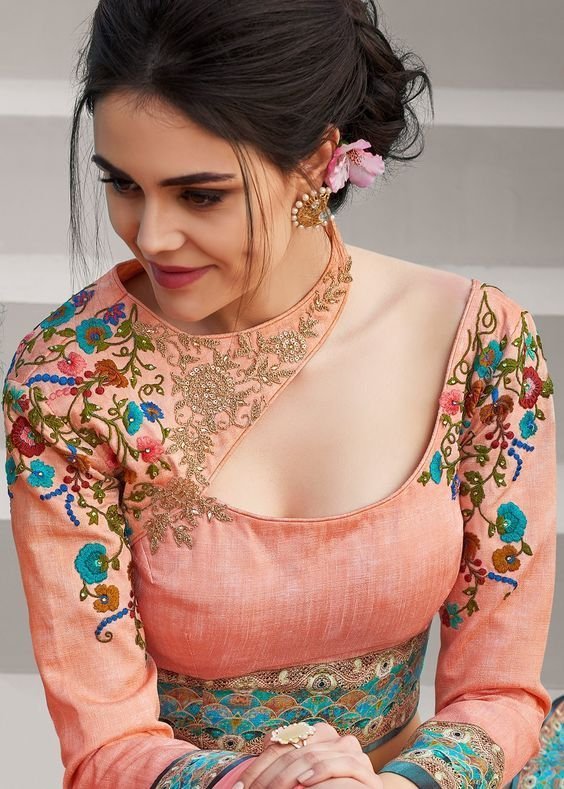 latest saree blouse neck designs 13