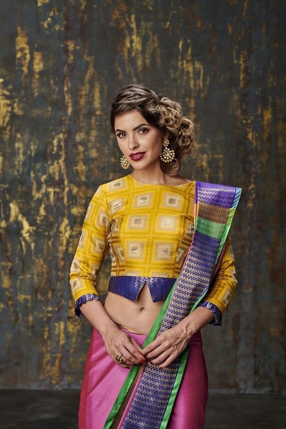 latest saree blouse neck designs 17