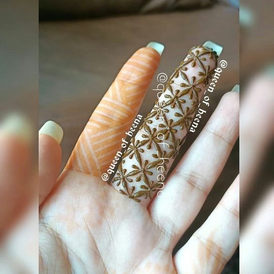 Mehndi finger designs Easy 7