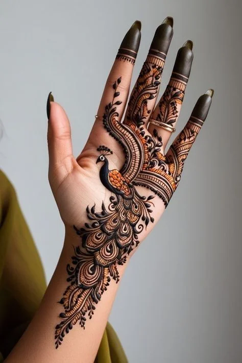 peacock mehndi designs