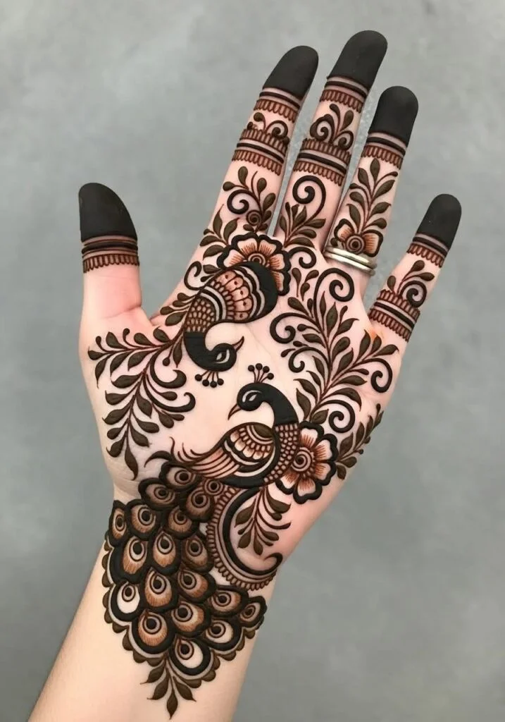 peacock mehndi designs