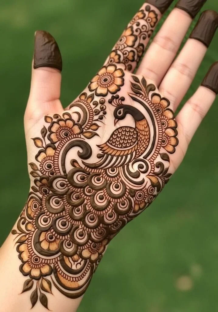 peacock mehndi designs