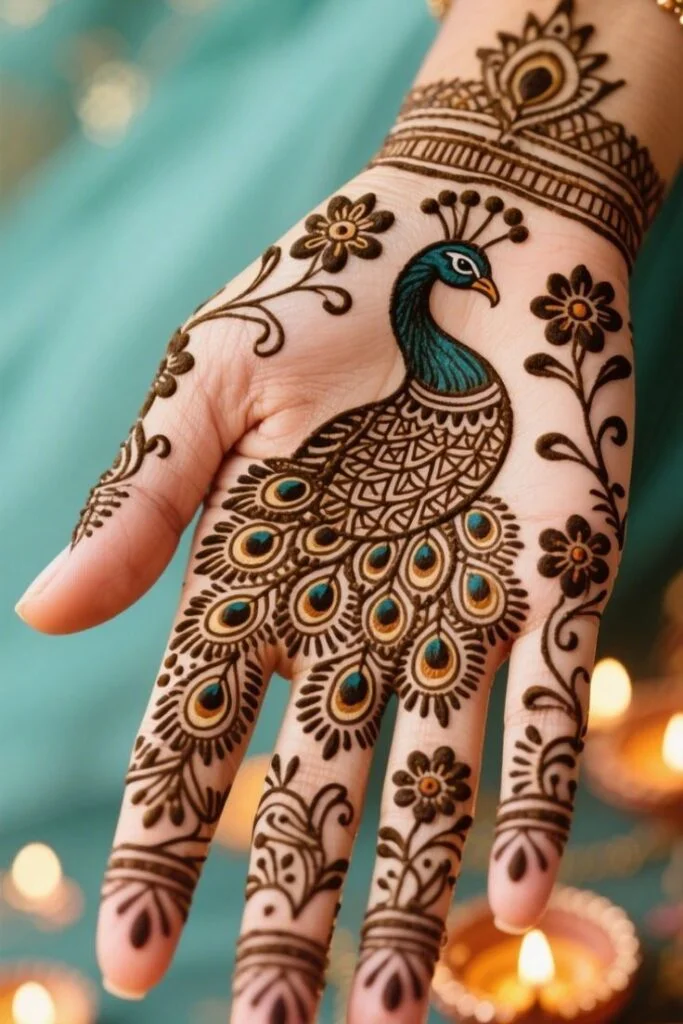 peacock mehndi designs