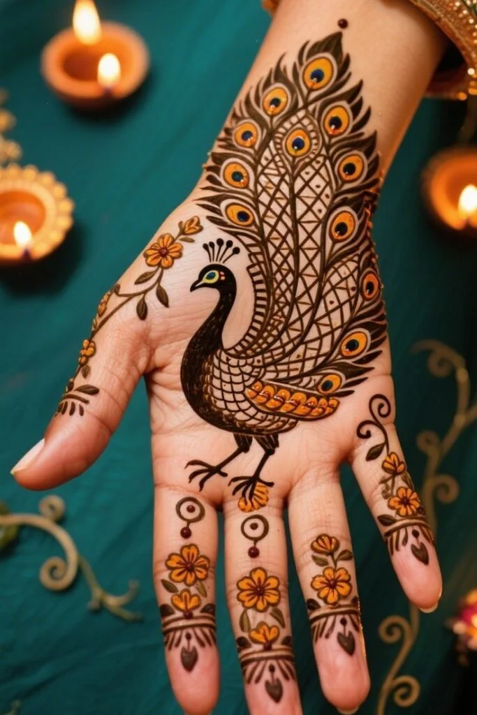 peacock mehndi designs