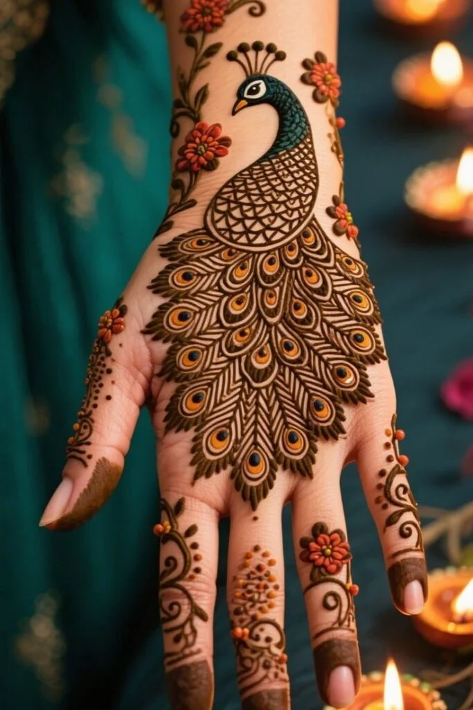 peacock mehndi designs