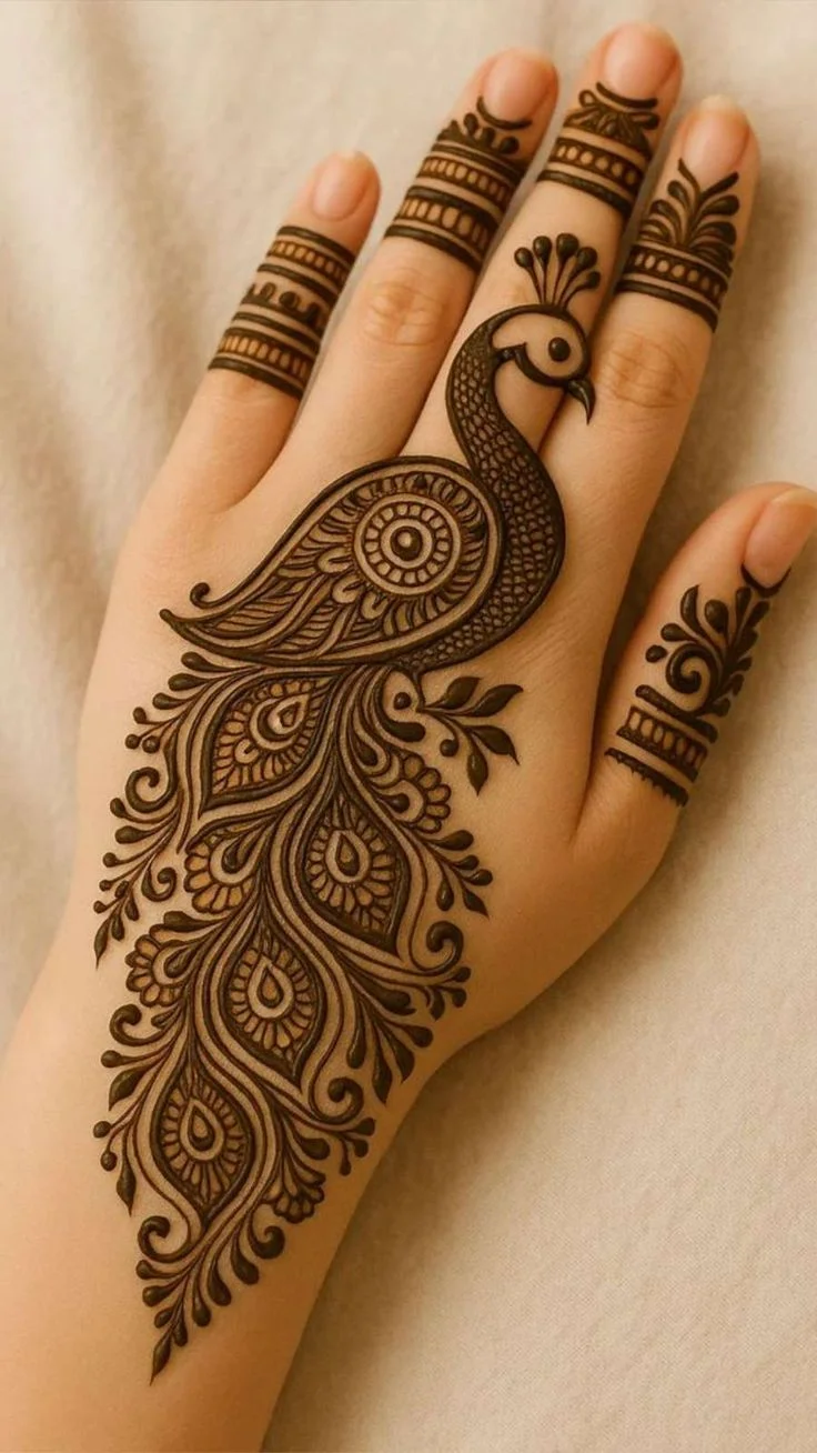 peacock mehndi designs