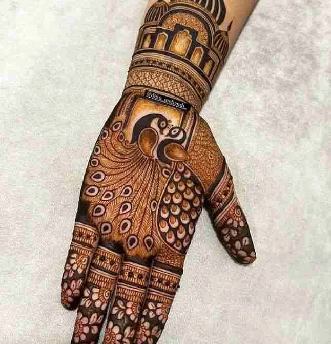 Peacock mehndi for hands