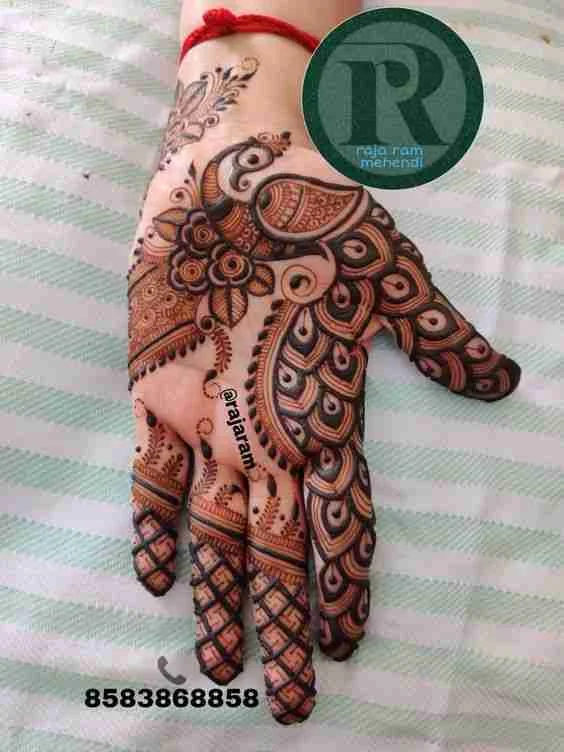 Peacock mehndi for hands