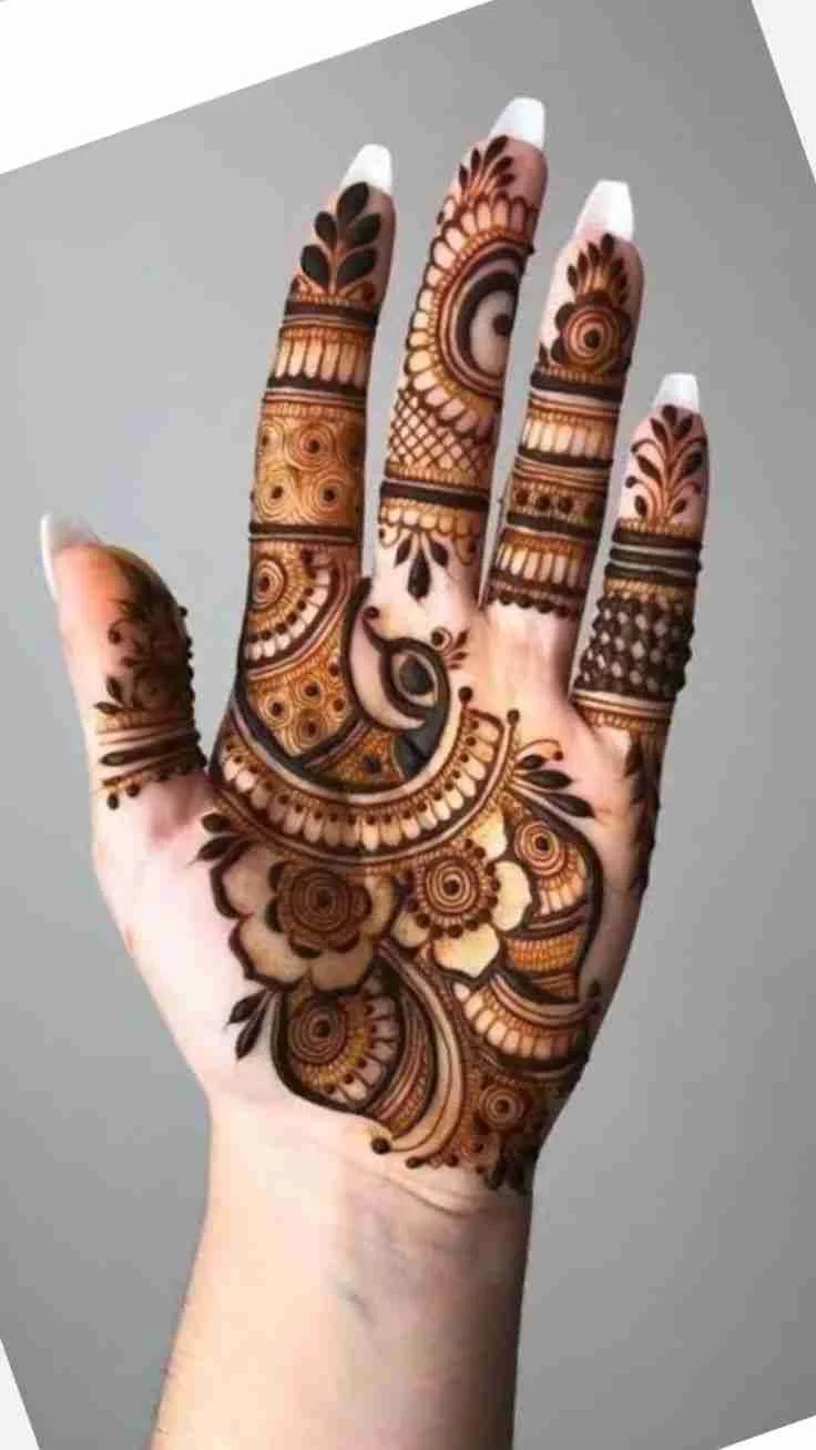 Peacock mehndi for hands