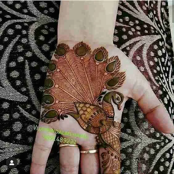 Peacock mehndi for hands