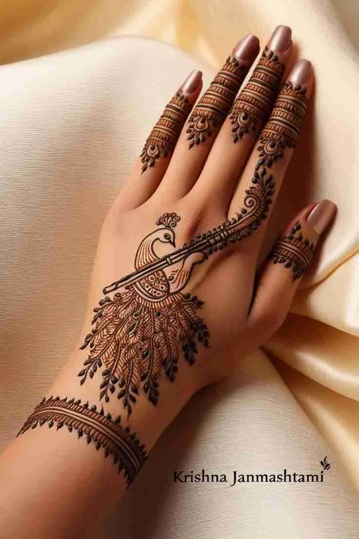Peacock mehndi for hands