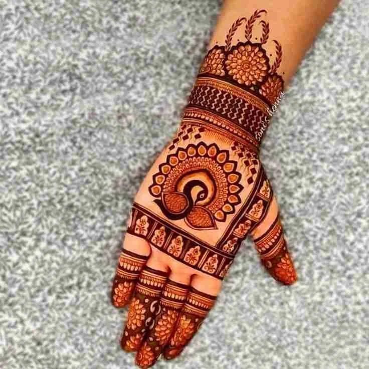 Peacock mehndi for hands