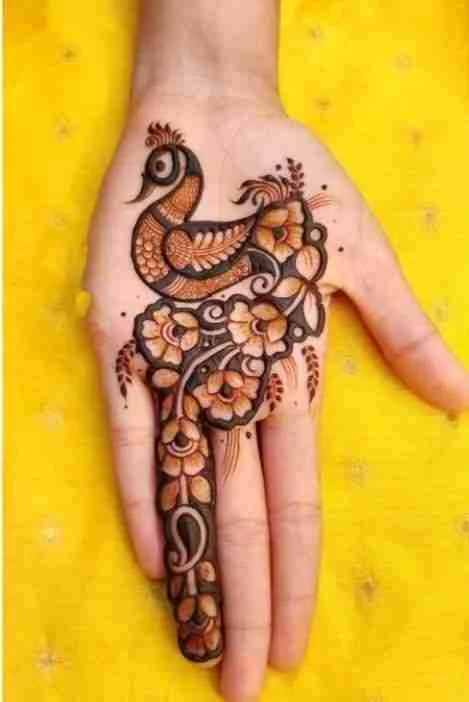Peacock mehndi for hands