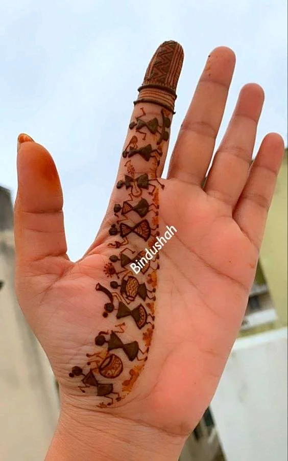 trendy finger mehndi designs