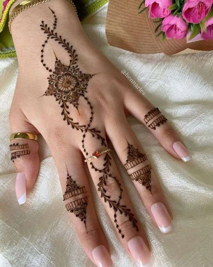 trendy finger mehndi designs