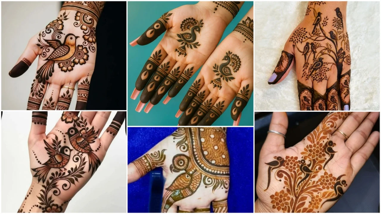 latest birds mehndi designs