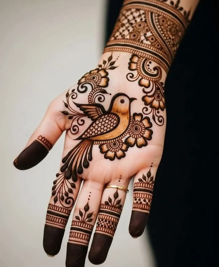 latest birds mehndi designs