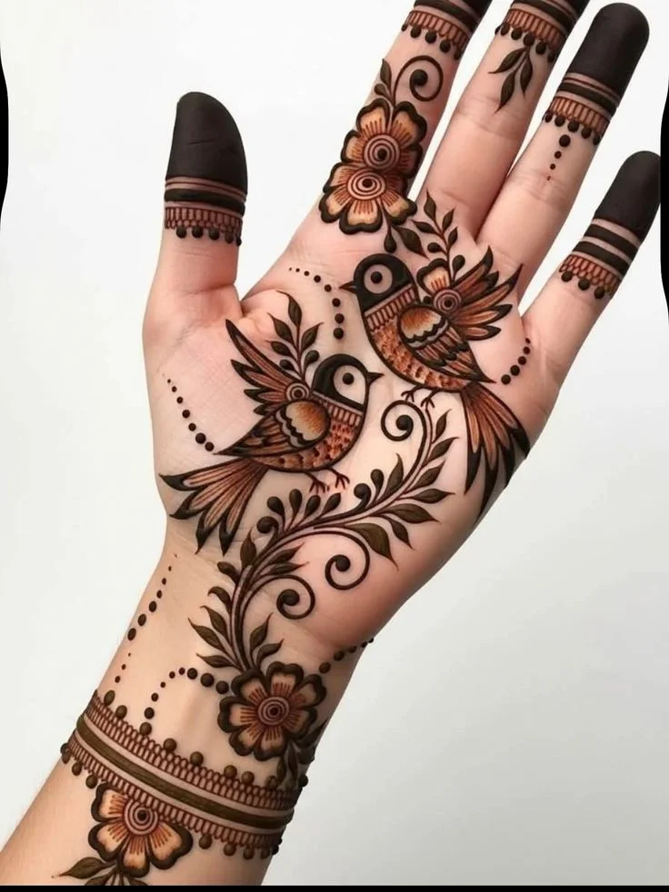 latest birds mehndi designs