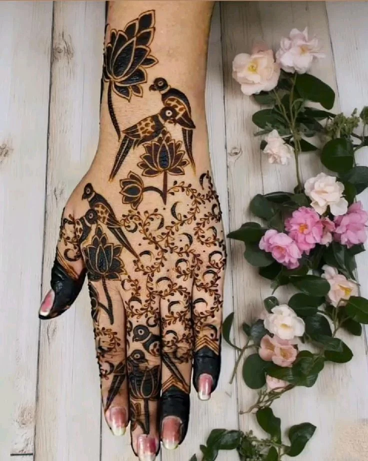 latest birds mehndi designs