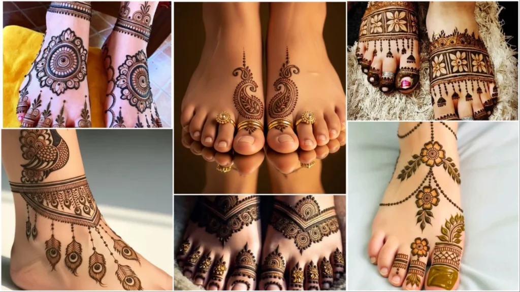 simple foot mehndi designs for elegant look