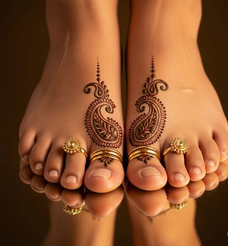 simple foot mehndi designs for elegant look