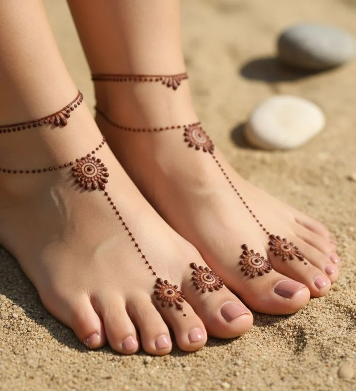 simple foot mehndi designs for elegant look