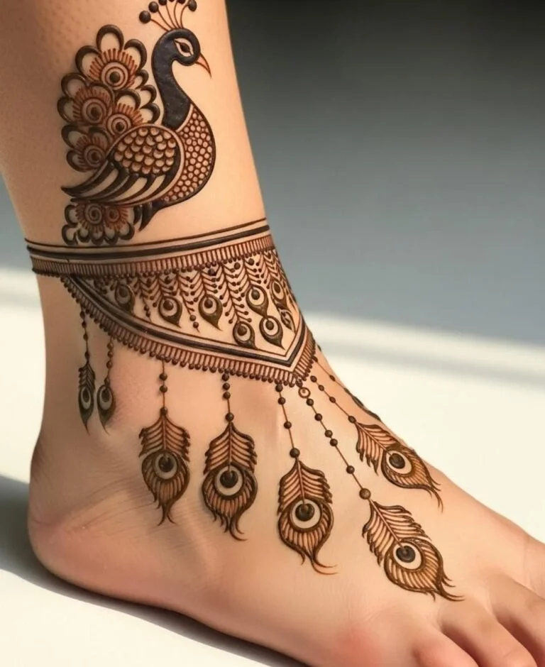 simple foot mehndi designs for elegant look