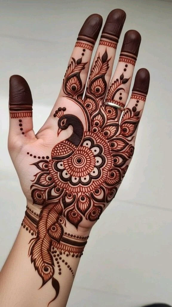 peacock mehndi designs
