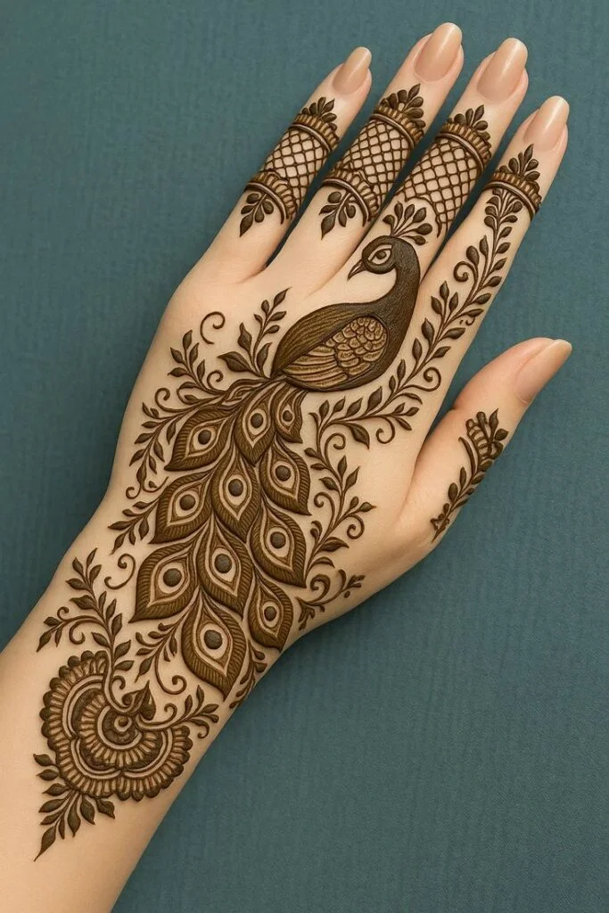 peacock mehndi designs
