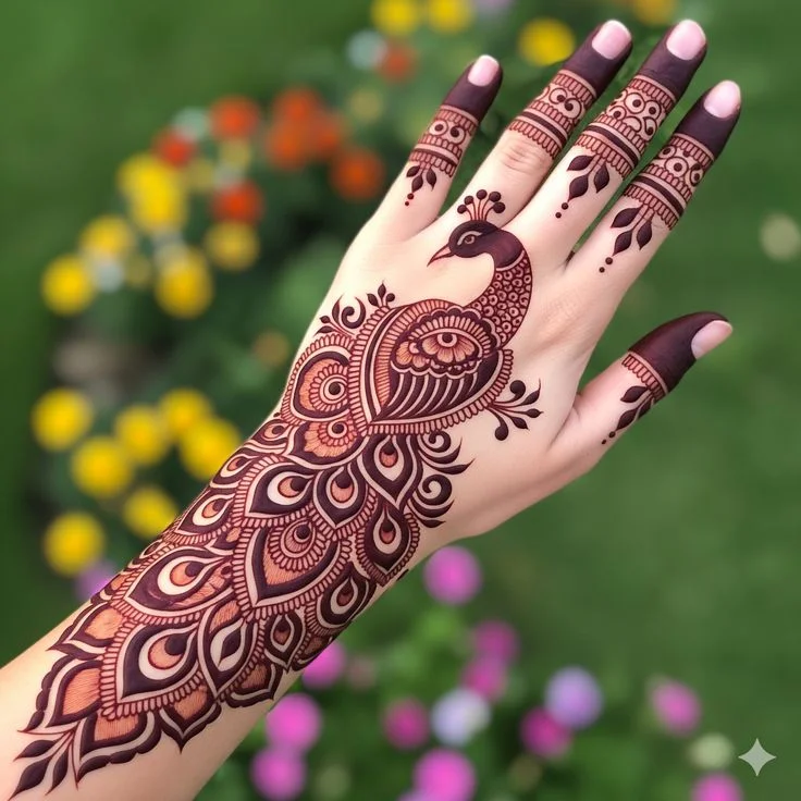 peacock mehndi designs