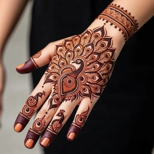 peacock mehndi designs