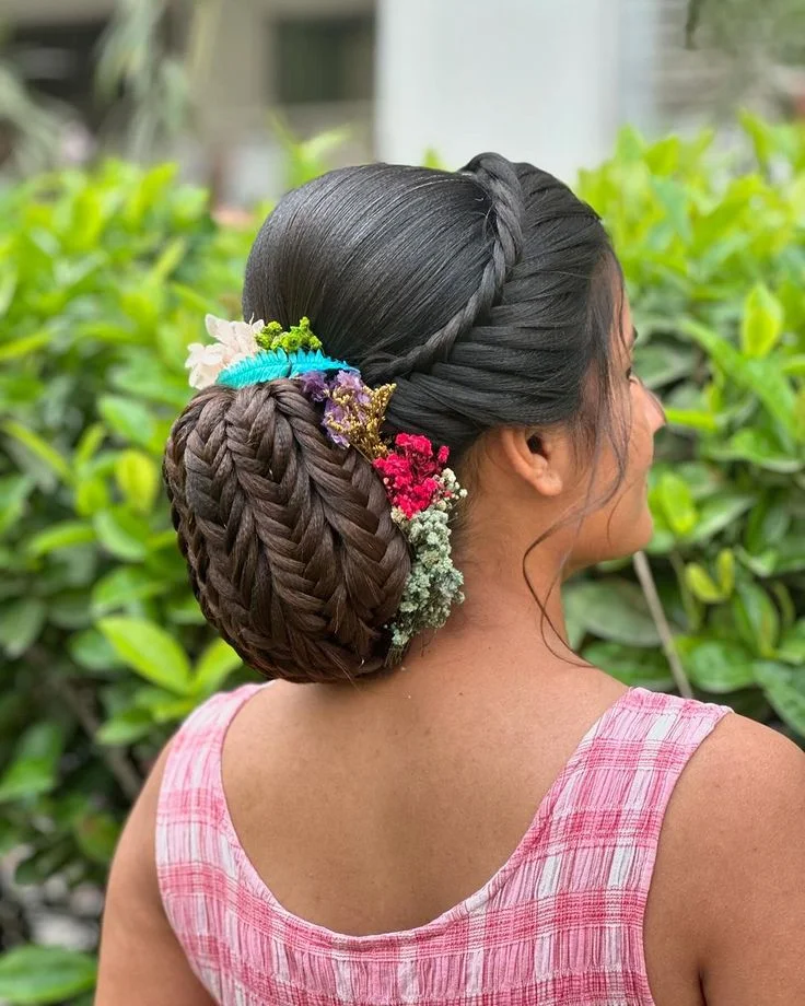 pearl bun hairstyle for brides