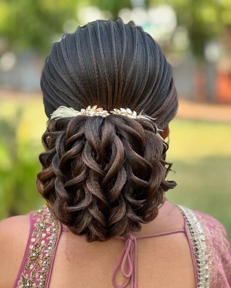 pearl bun hairstyle for brides