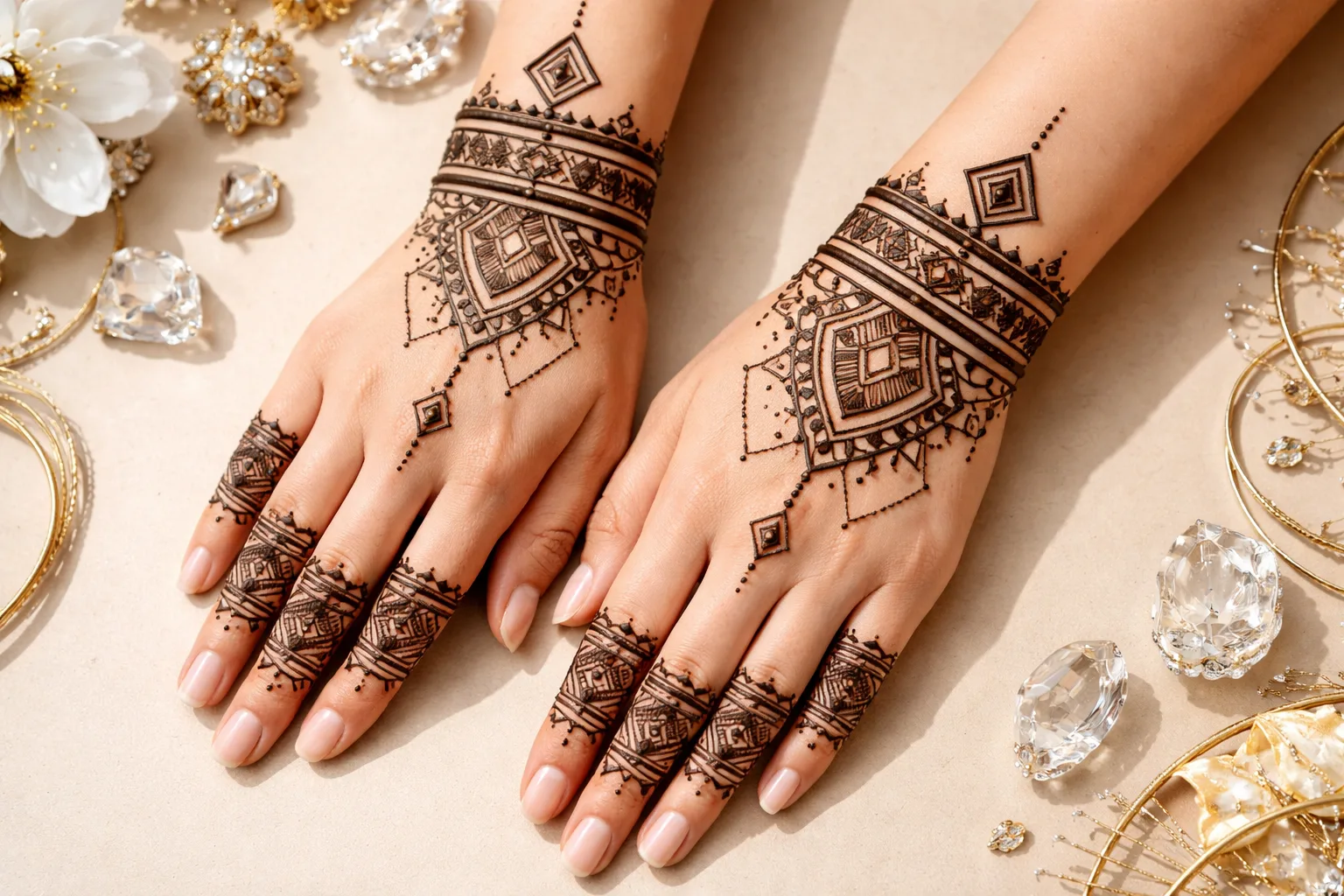 Geometric Shapes and Lines for Modern Mehndi