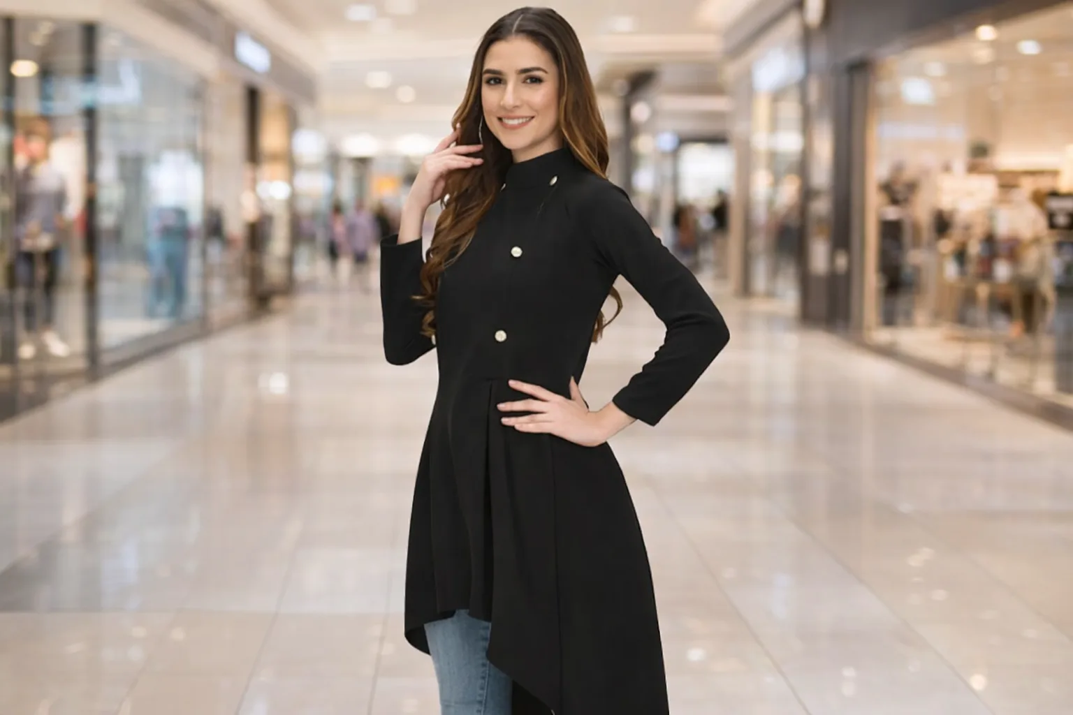High-Low Asymmetric Kurti Top
