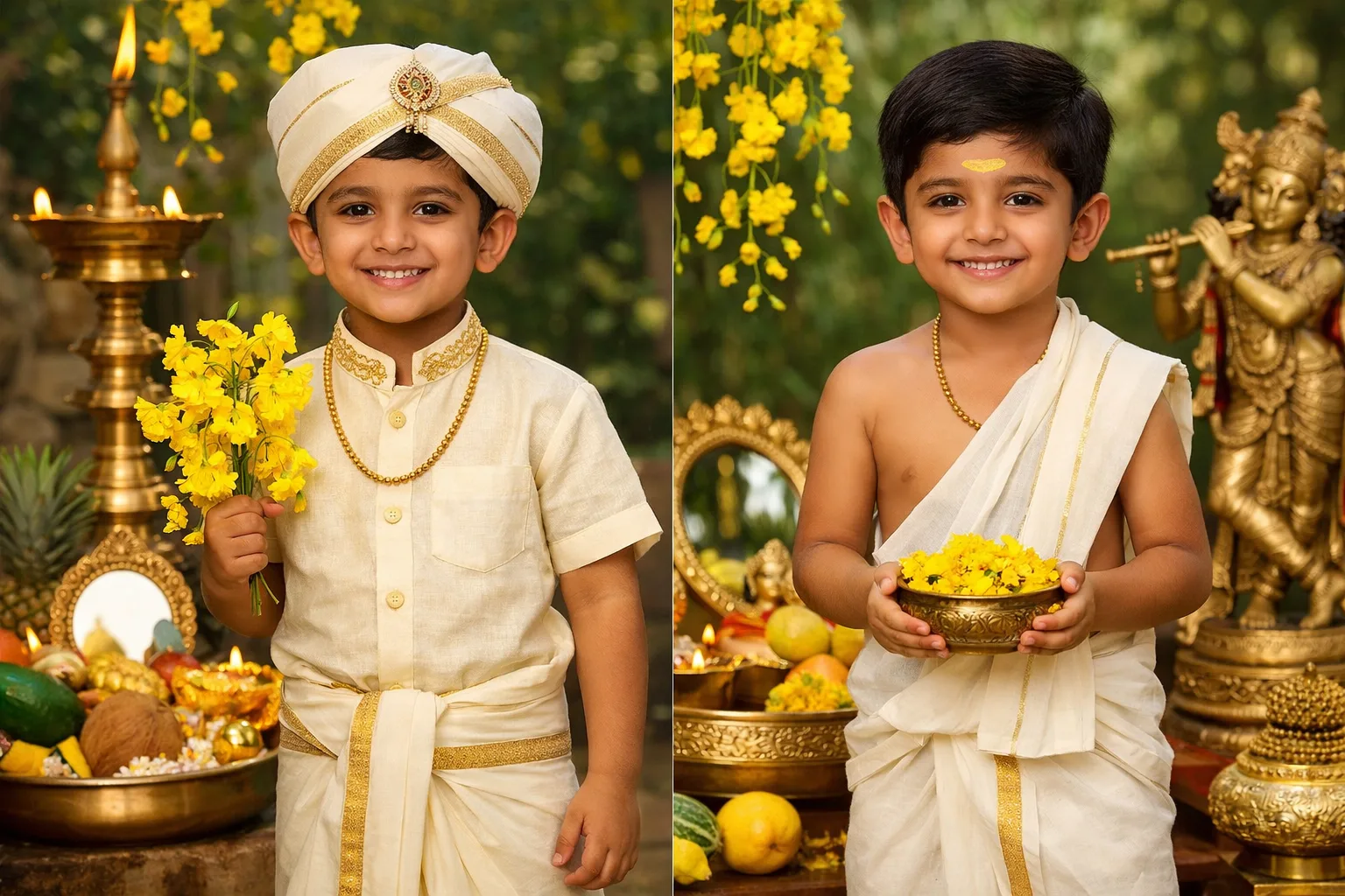 Traditional Vishu Outfits for Boys
