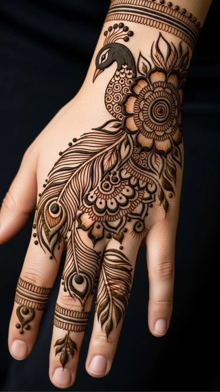 Peacock Mehndi Design Ideas