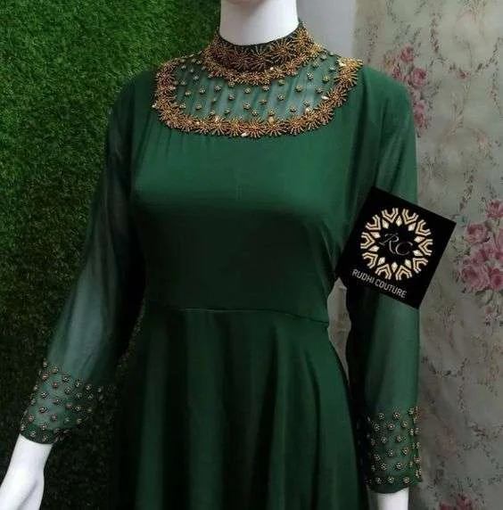 Kurti Net Fabric Neck Designs