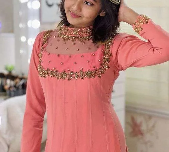 Kurti Net Fabric Neck Designs
