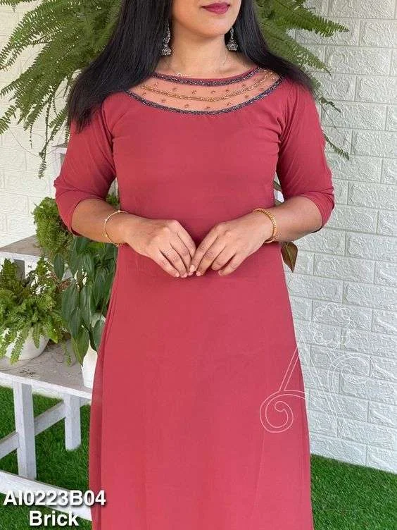 Kurti Net Fabric Neck Designs
