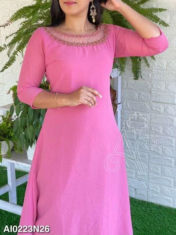 Kurti Net Fabric Neck Designs