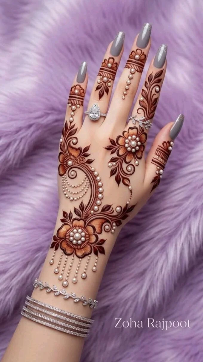 Mehndi with Pearls