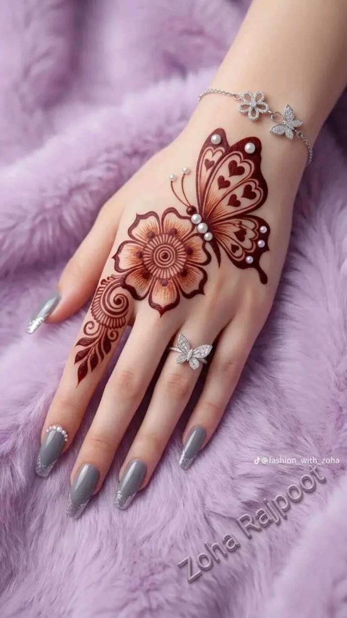 Mehndi with Pearls