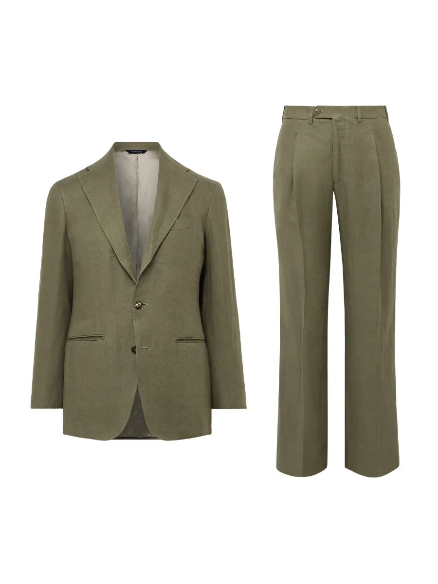 Saman Amel Unstructured Linen Suit